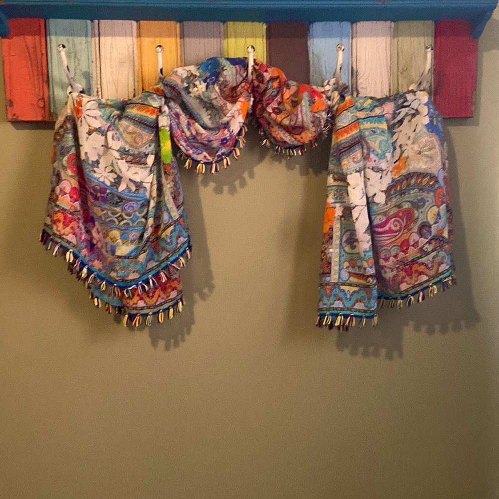 Brightly colored Etro scarf/wrap. Measures 50x 55 inches.